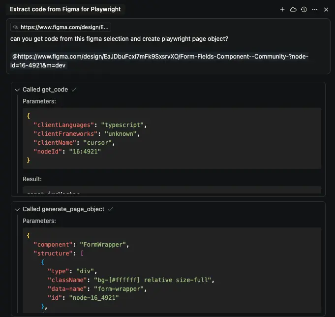 Call result using Figma MCP and home-built MCP